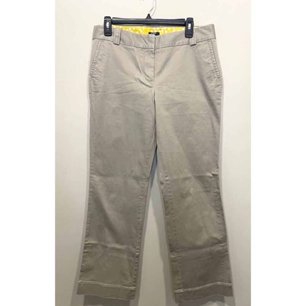 J. Crew Chino Pants City Fit Stretch Tan Preppy Women's Sz 8S